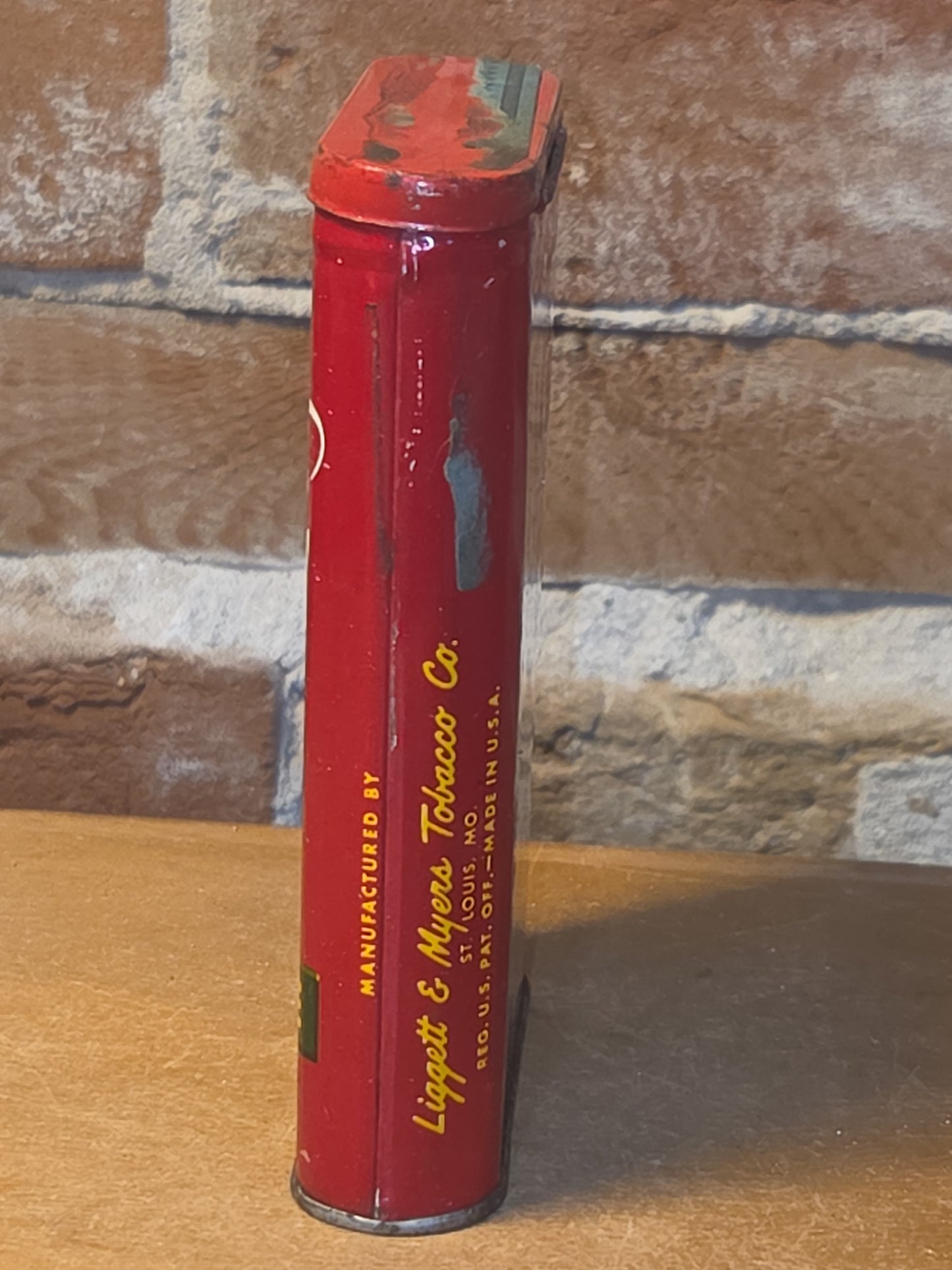 Vintage Tobacco Velvet Pipe & Cigarette 1 3/4 oz Liggett & Myers EMPTY tin713