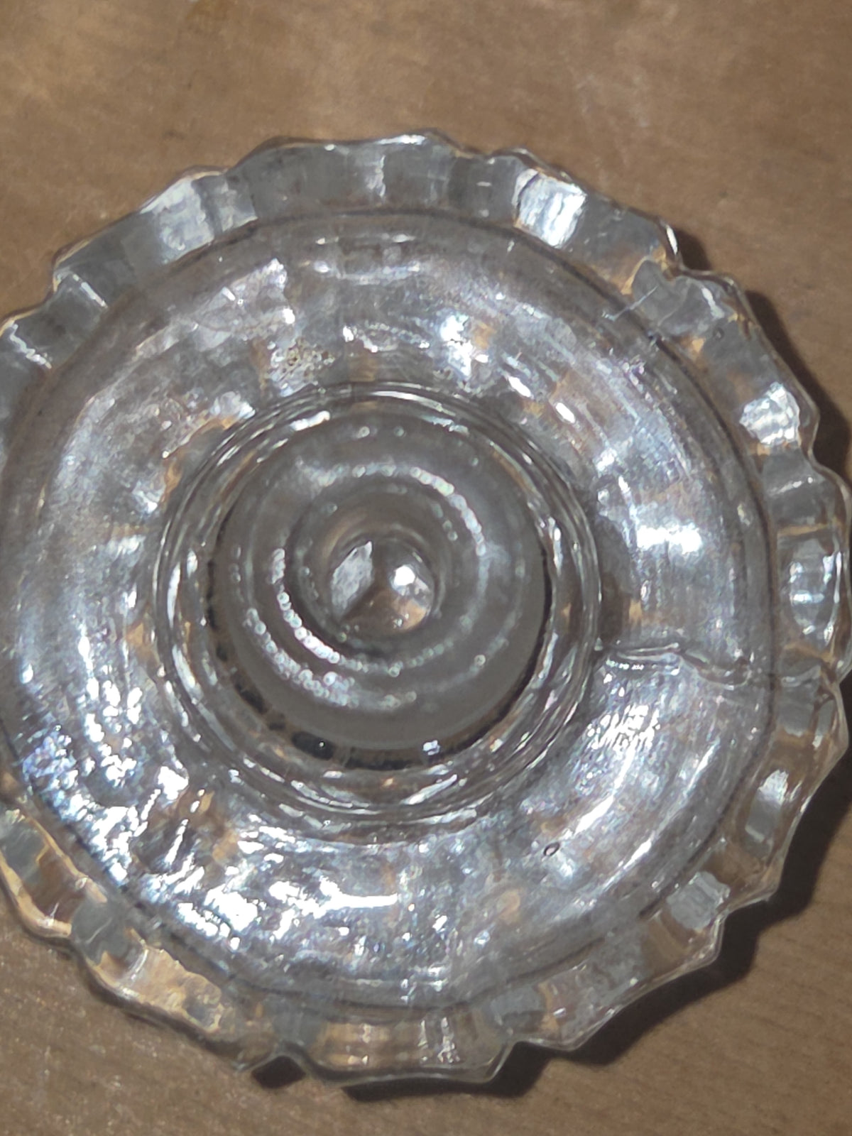 Vintage Perfume Bottle Pressed Glass Faceted Stopper with Ground or Polished Glass gl40