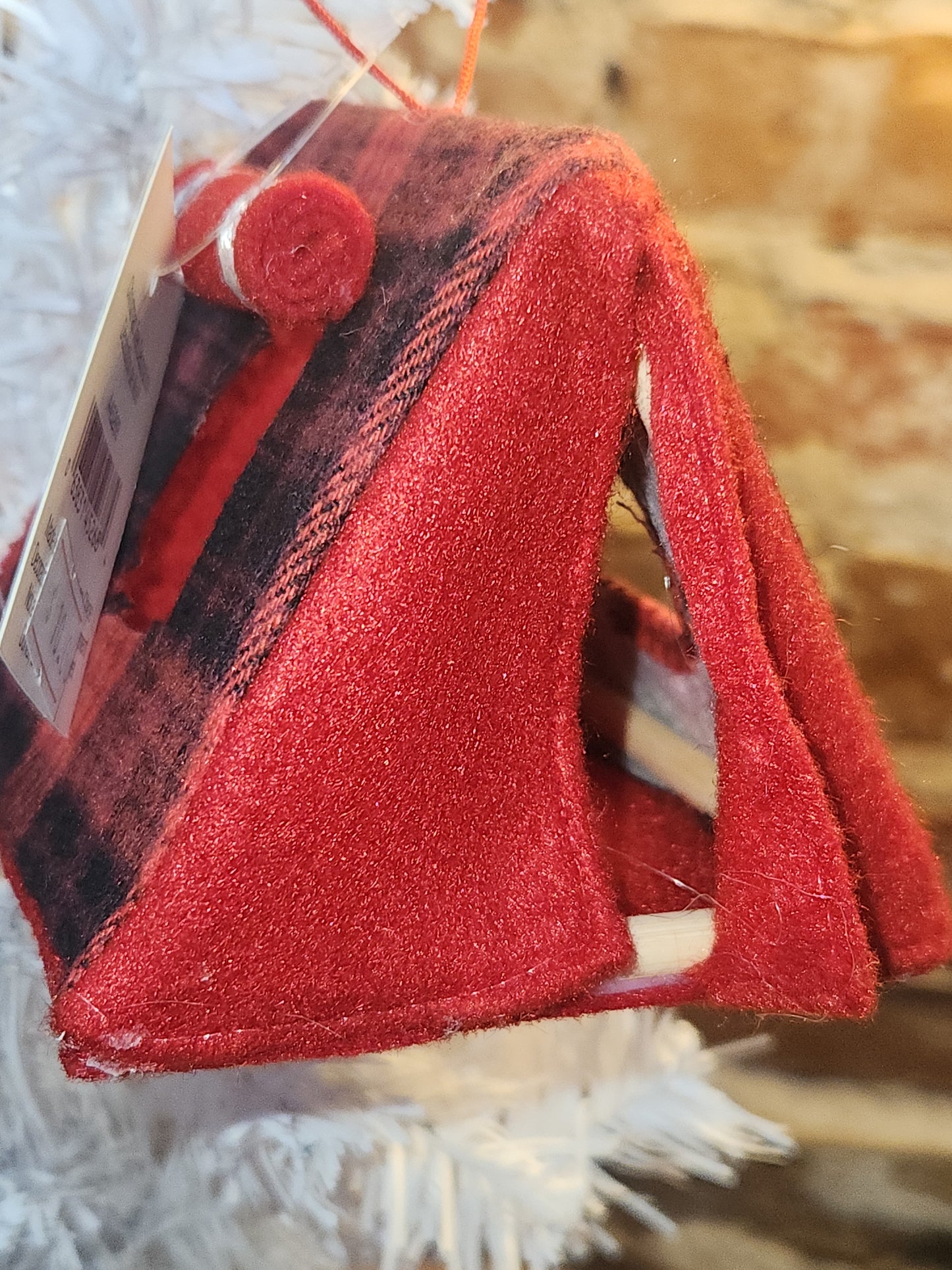 Tent Ornament Plaid Fabric with Rolled Window Flap o91