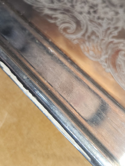 Vintage Serving Tray Leonard Silver Company Silverplated and Footed sp87