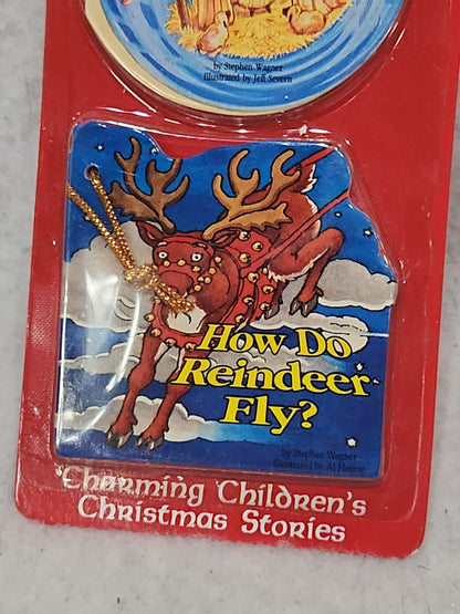 Vintage GoodTimes Christmas Ornament Books Children's Stories 1993 NIP sealed NOS