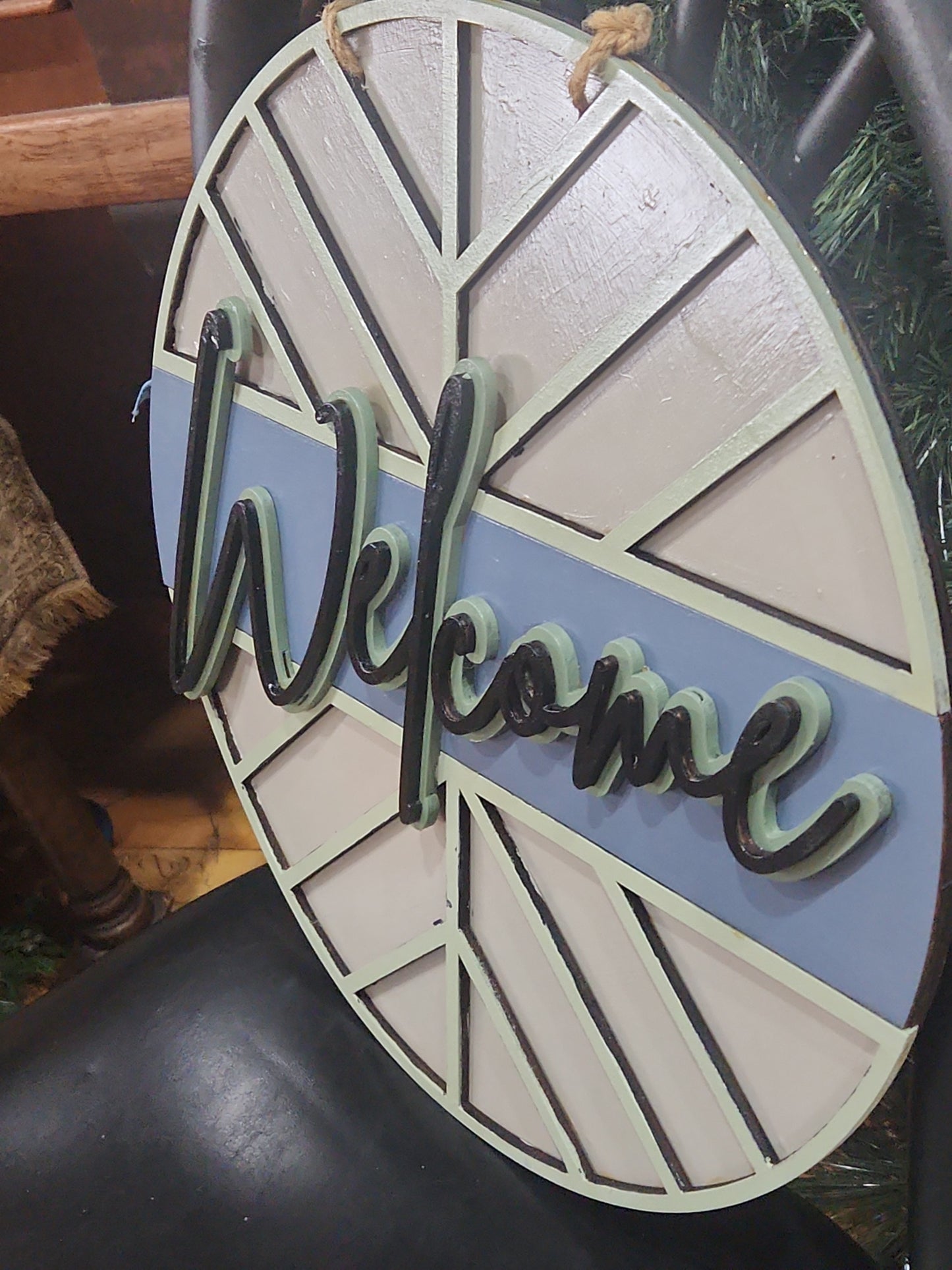 Door Sign 16" Handpainted Boho Welcome CLEARANCE ds1
