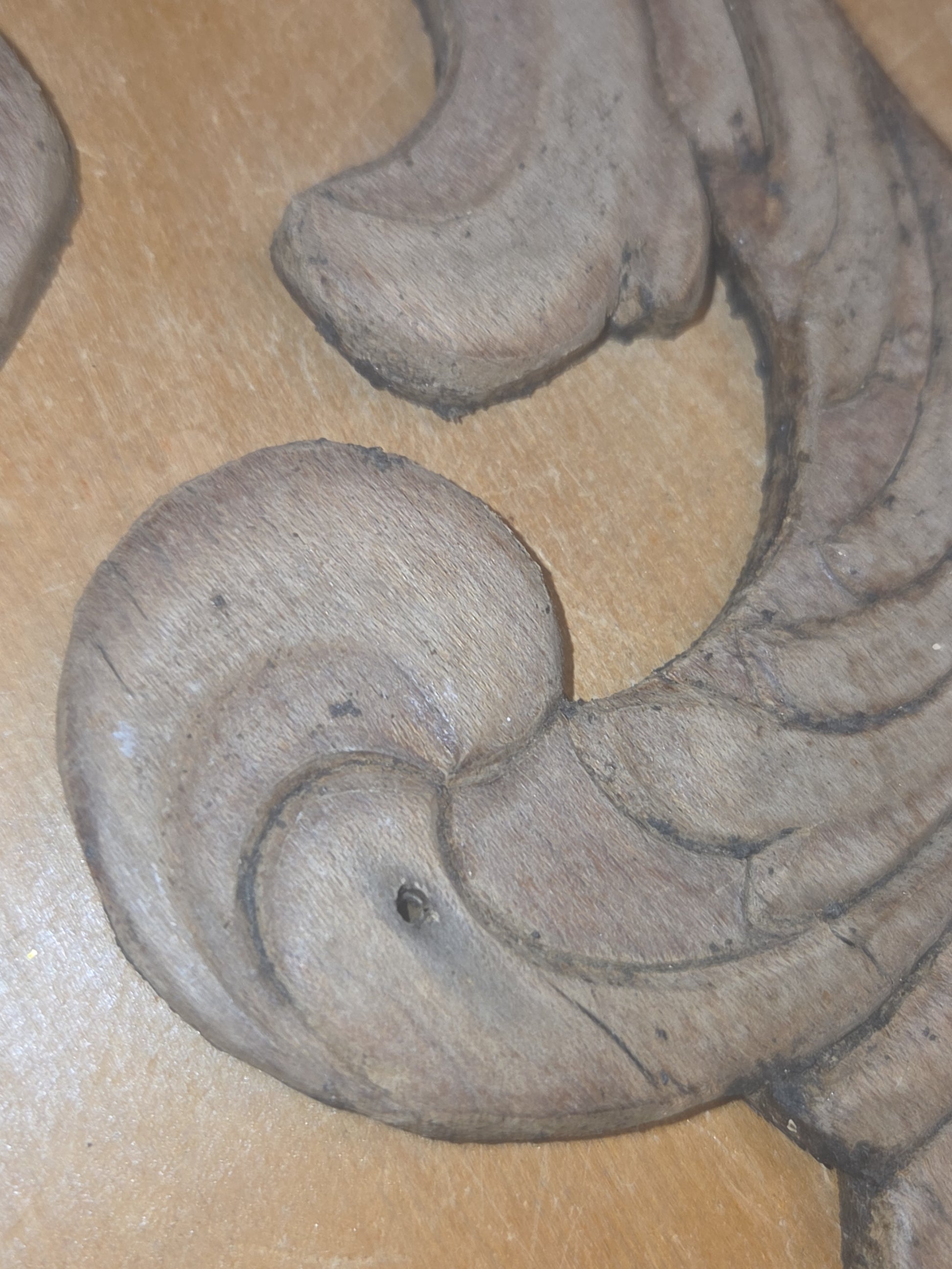 Antique Wooden Furniture Applique Set of 2 AS IS