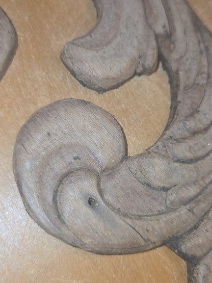 Antique Wooden Furniture Applique Set of 2 AS IS