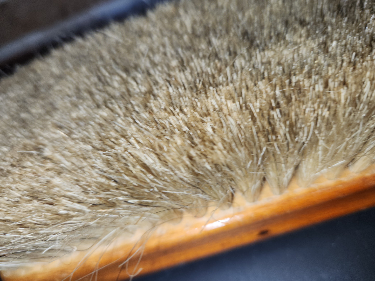 Vintage Wooden Shoe Polish Brush OXCO Walker 100% Sterilized Blond Horsehair Bristles