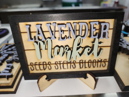 Tier Tray Decorations Handcrafted Lavender Fresh Cut Lavender Lavender Market Blue Truck ttl2
