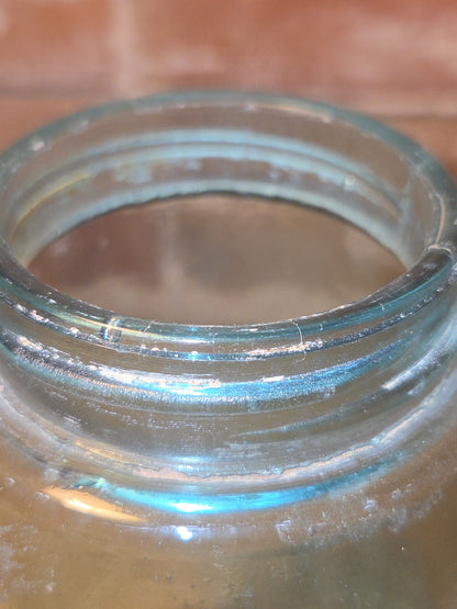 Vintage Mason's Jar Patent Nov 30th 1858 Aqua Glass Zinc Lid jar99