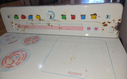 Vintage Wolverine Tin Lithograph Kitchen Stove White Turquoise ps7