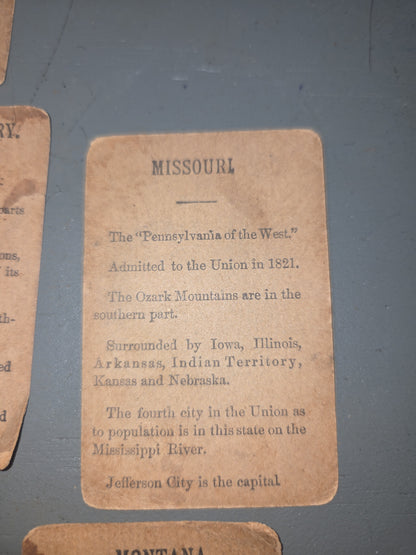 Antique Trading Cards Drink Lion Coffee U.S. States Trading Cards Victorian Era