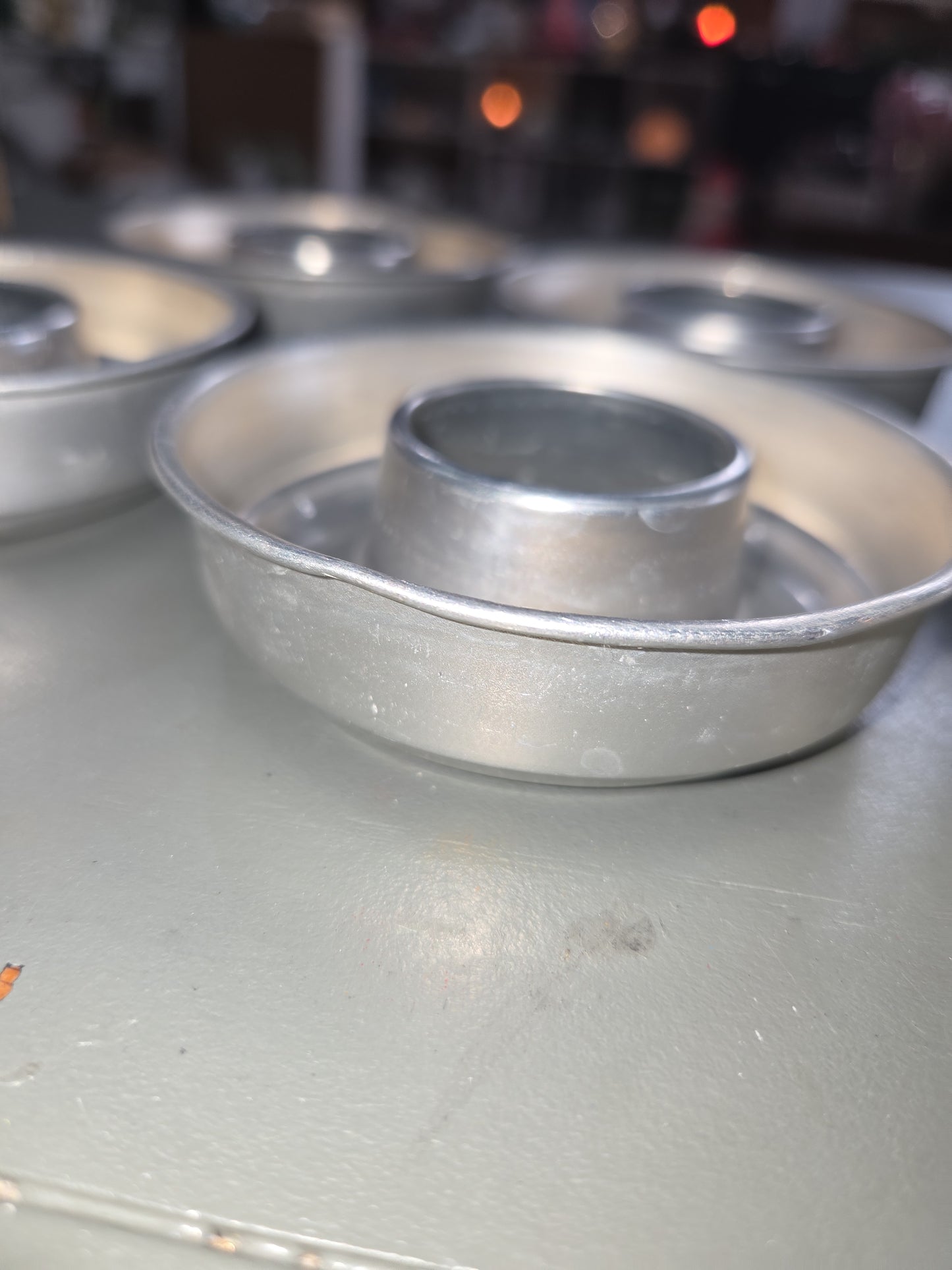 Vintage Aluminum Mini Round Ring Molds Cake, Jello, Desserts Set of 6 AS IS 3.5” bt8