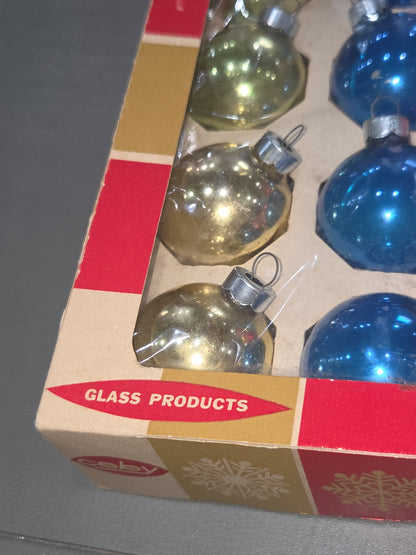 Vintage Box of Coby Glass Ornaments BO08
