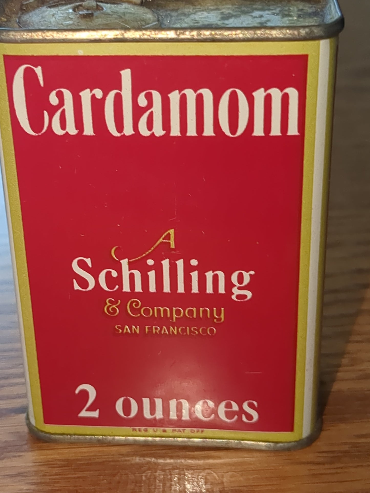vintage Schilling spice tin Cardamom ST1