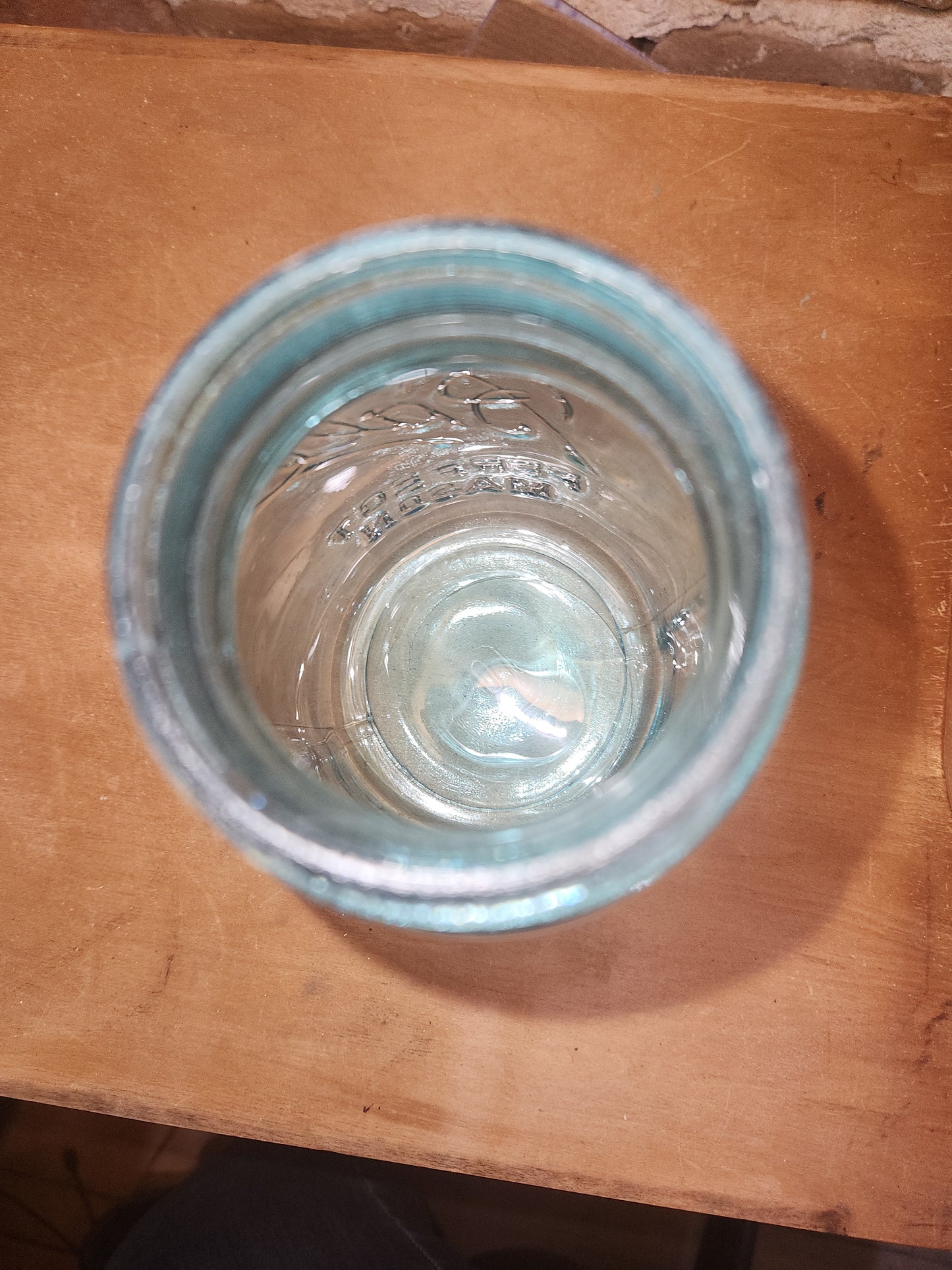 Vintage Ball Perfect Mason Blue Aqua Jar Number 10 with Zinc Lid 1910-1923 Logo jar89