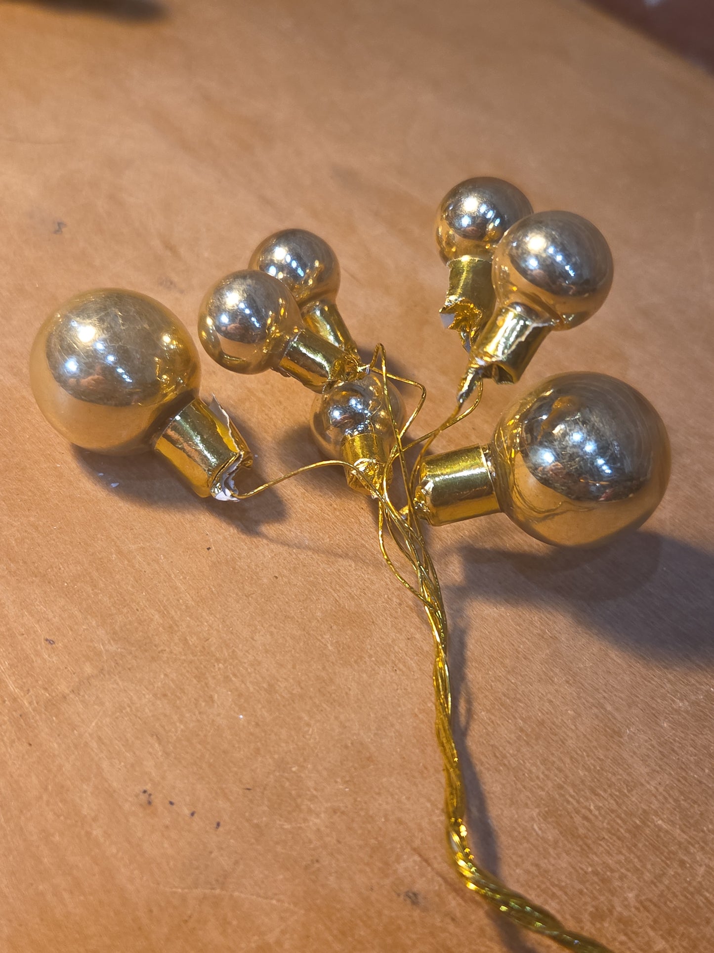 Vintage Mercury Glass Ornament Picks Set of Three AS IS