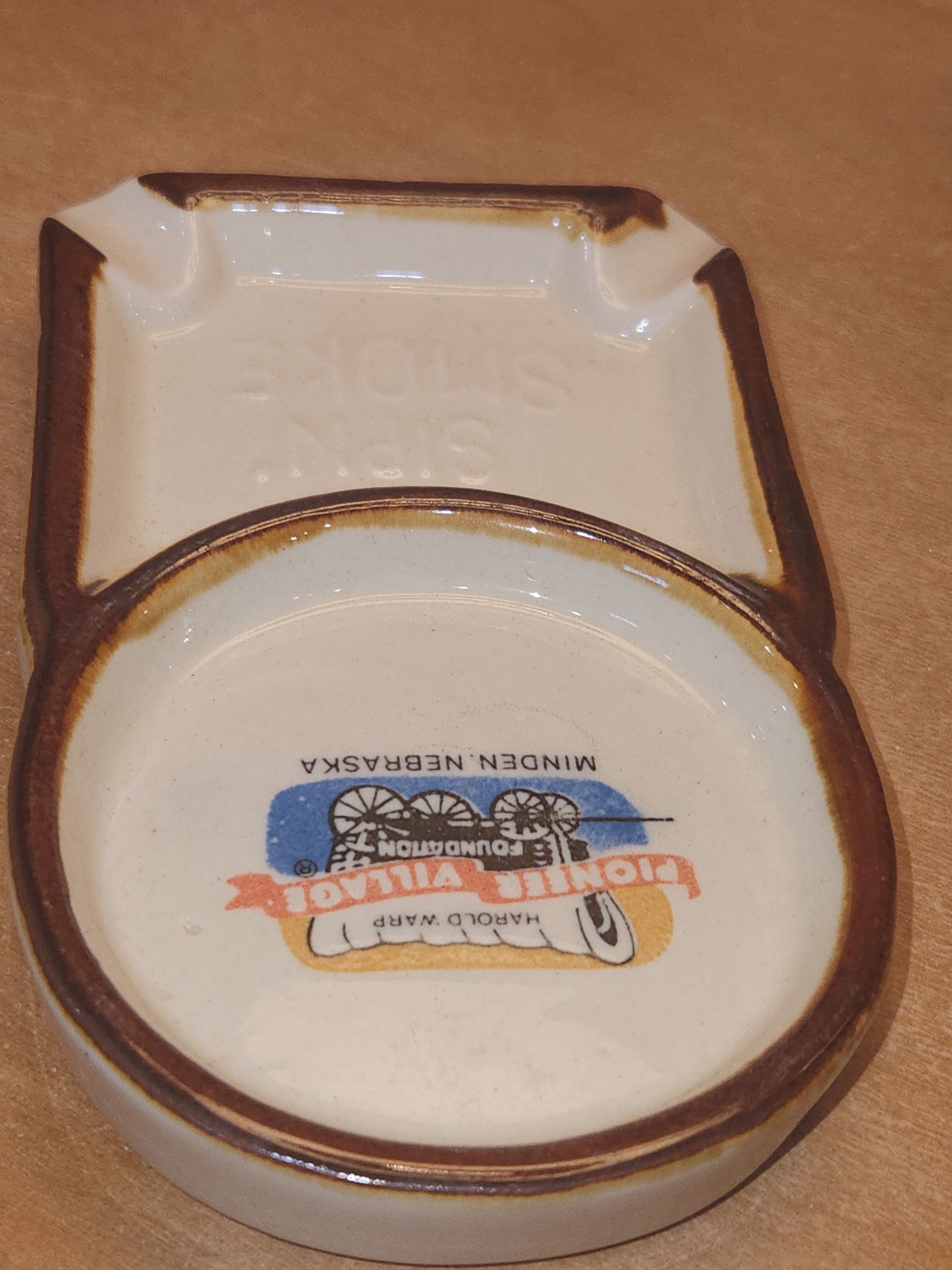 Vintage Sip N' Smoke Ceramic Ashtray Pioneer Village Minden Nebraska ash3