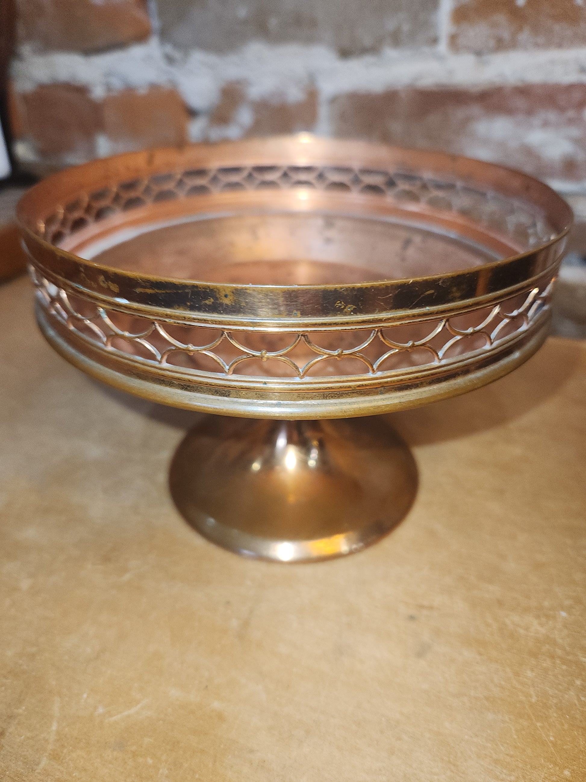 Vintage Copper or Brass Compote Dish Manning Quality Bowman Meriden Conneticut 2220 cb8