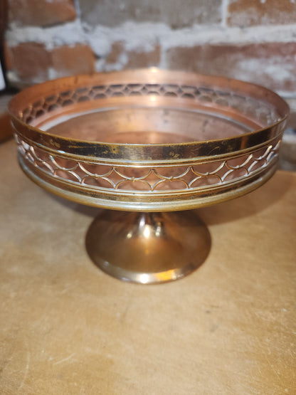 Vintage Copper or Brass Compote Dish Manning Quality Bowman Meriden Conneticut 2220 cb8