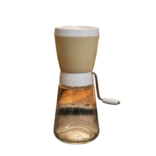 GEMCO Grinder Spice Nut Food Chopper Beige Plastic Top, Glass Base plastic Lid kit546