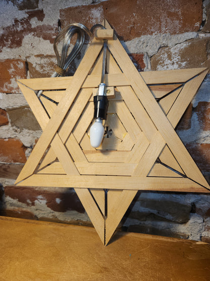 Vintage Wooden Hanging Lighted Star Wall Hanging Wall Decor Night Light nl76