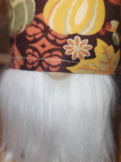 8" Gnome Fall Print on Hat Brown Body gn14