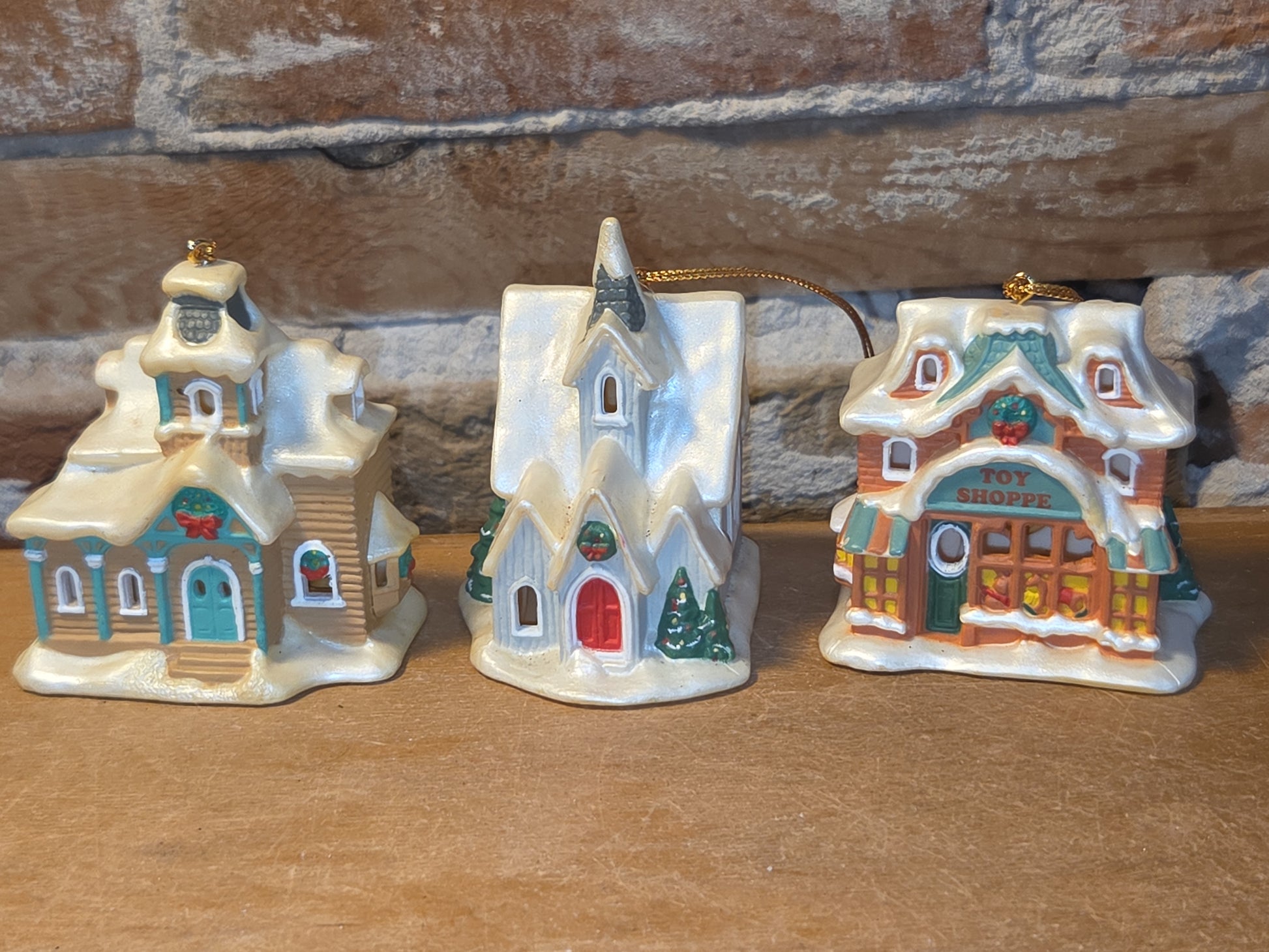 Vintage Village Light Covers House Church Toy Shoppe Plastic