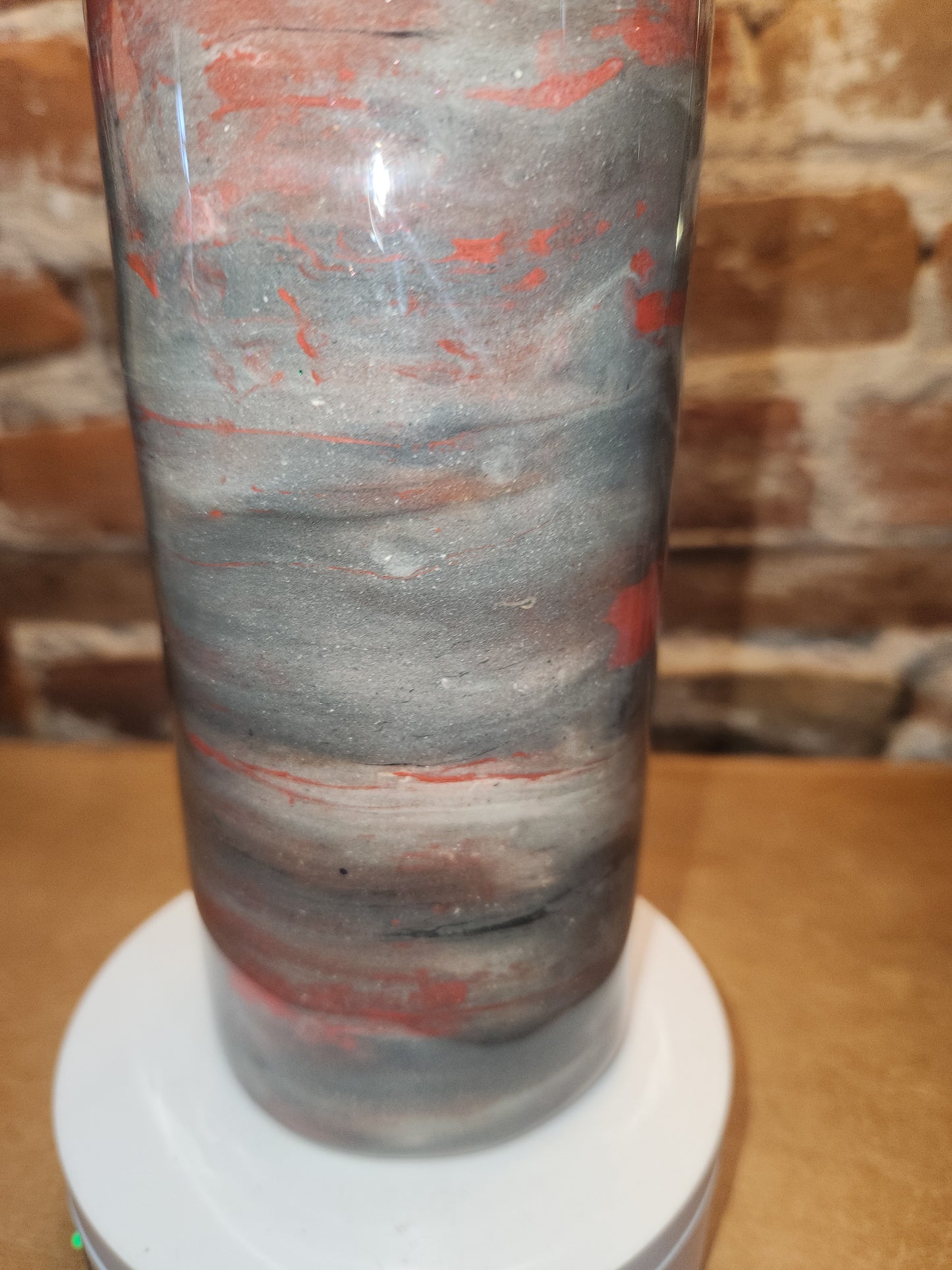 20 ounce stainless steel, Insulated, alcohol ink art Tumbler Red Grey White AS IS CLEARANCE ai23