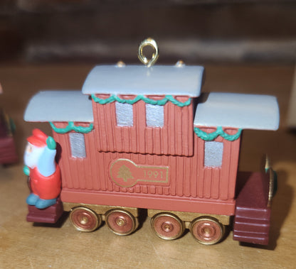Vintage Hallmark Keepsake Ornaments Passenger Car and Caboose 3rd and 4th in the Claus & Co. R.R. 1991