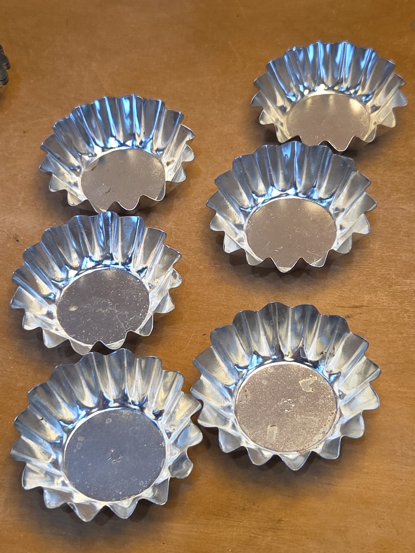 Vintage Miniature Swedish Fluted Tins Pan Chocolates Mold and Clay Molding Tool Set of 16 al99