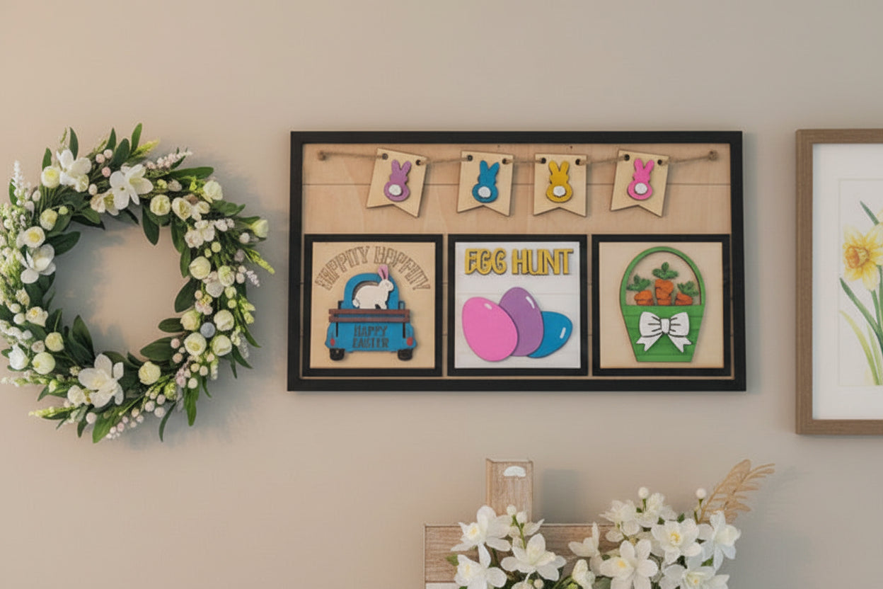 Easter Spring April Insert Kit for Interchangeable Frame Can Fit Arch, Rectangle, or Square Frame FRAMES SOLD SEPARATELY if22
