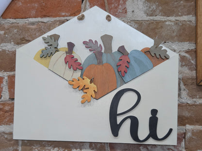 Fall Pumpkin Leaves Insert for Envelope Door Sign *sign sold seperately* EI9
