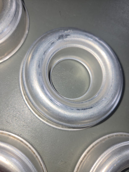 Vintage Aluminum Mini Round Ring Molds Cake, Jello, Desserts Set of 6 AS IS 3.5” bt8