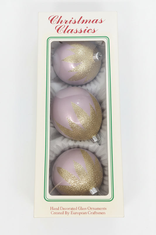 Christmas Classics Ornaments Lavender and Gold BO1