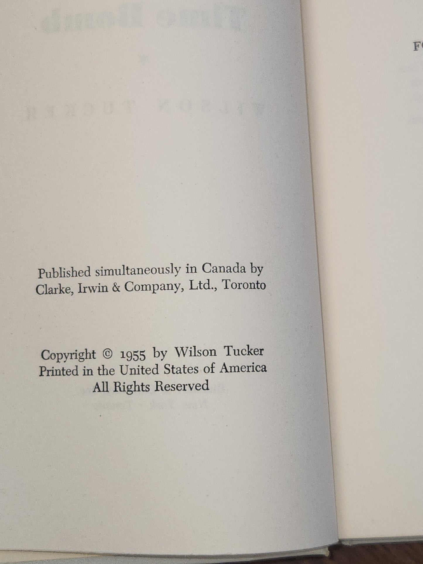 Vintage Hardcover Book Time Bomb by Wilson Tucker, 1955 NO Dust Jacket vb71