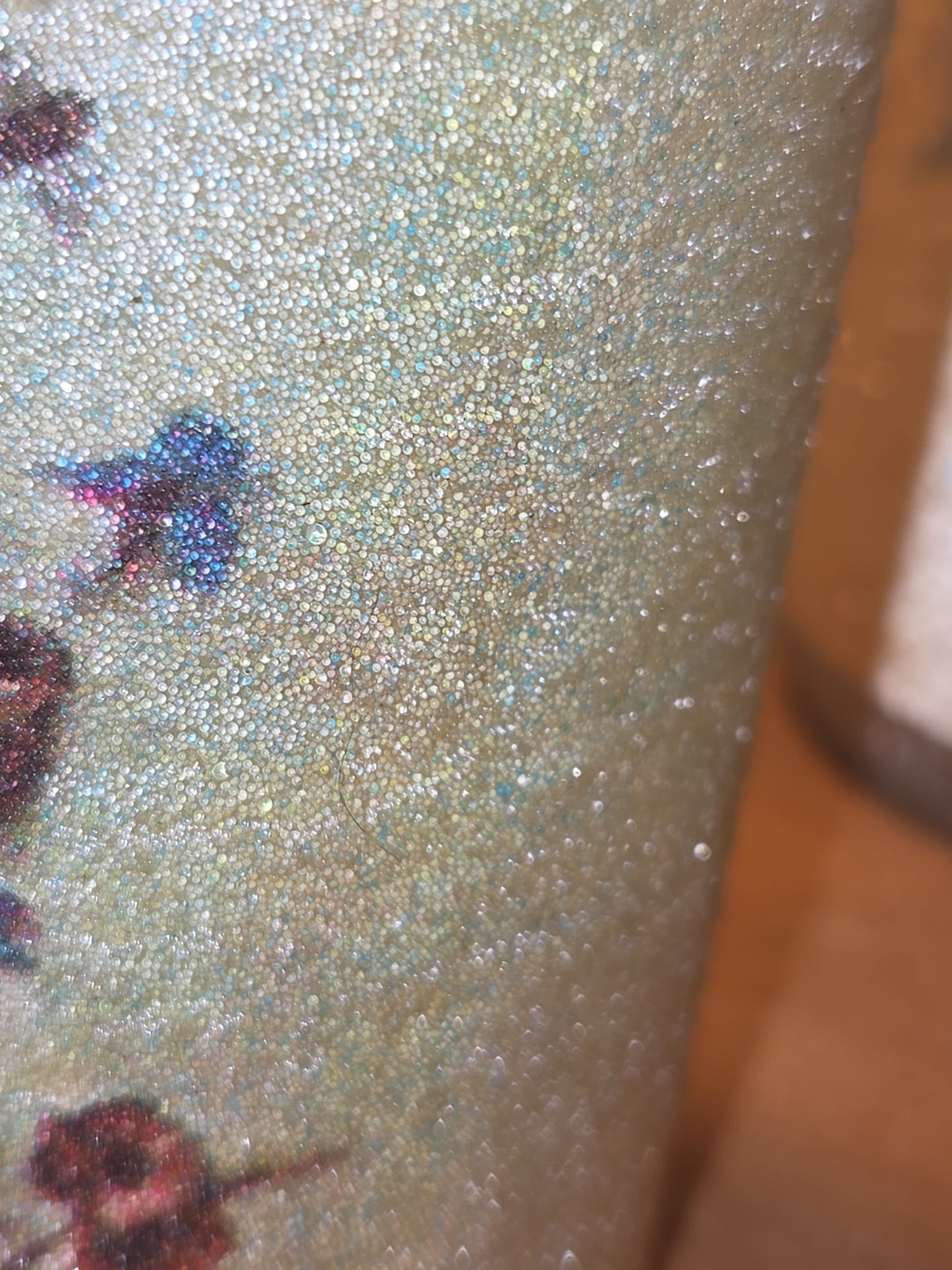 Vintage Sugar Frosted Pillar Glass Candle Hummel Girl with Basket Evans AS IS