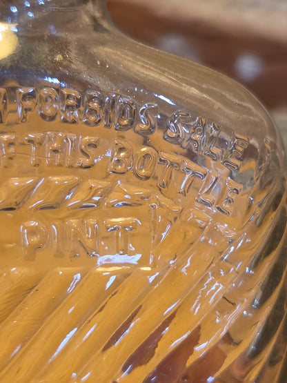 Vintage Liquor Bottle Glenmore Bourbon Clear Glass vlb2