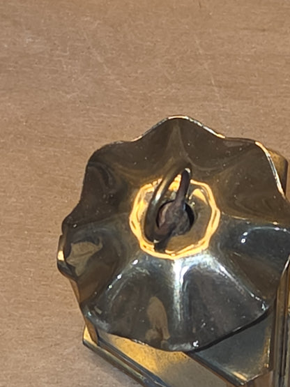 Vintage Brass and Glass Lantern Ornament bb81