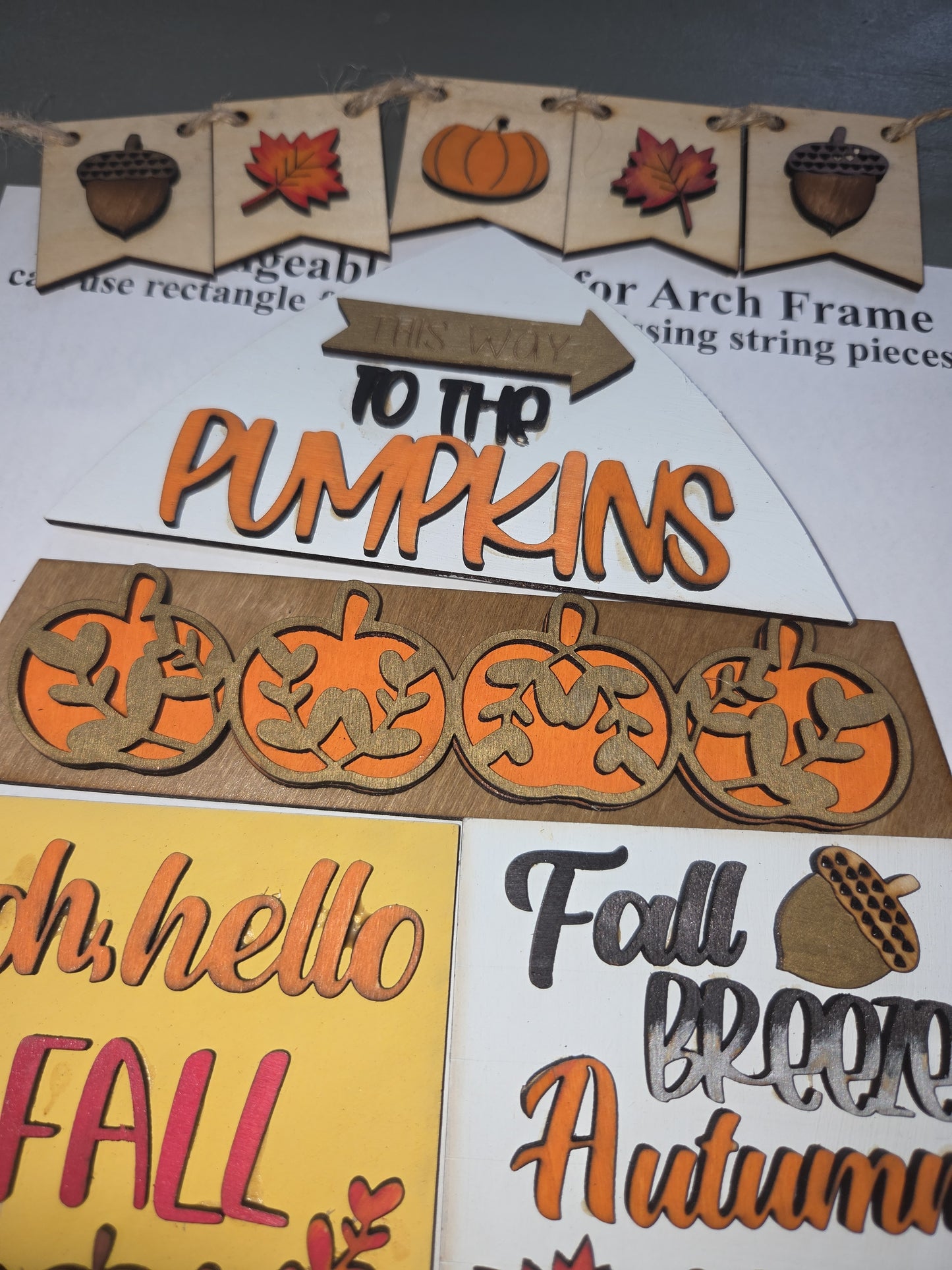 Fall Thankgiving Insert Kit Insert for Interchangeable Frame Can Fit Arch, Rectangle, or Square Frame *FRAMES SOLD SEPARATELY*