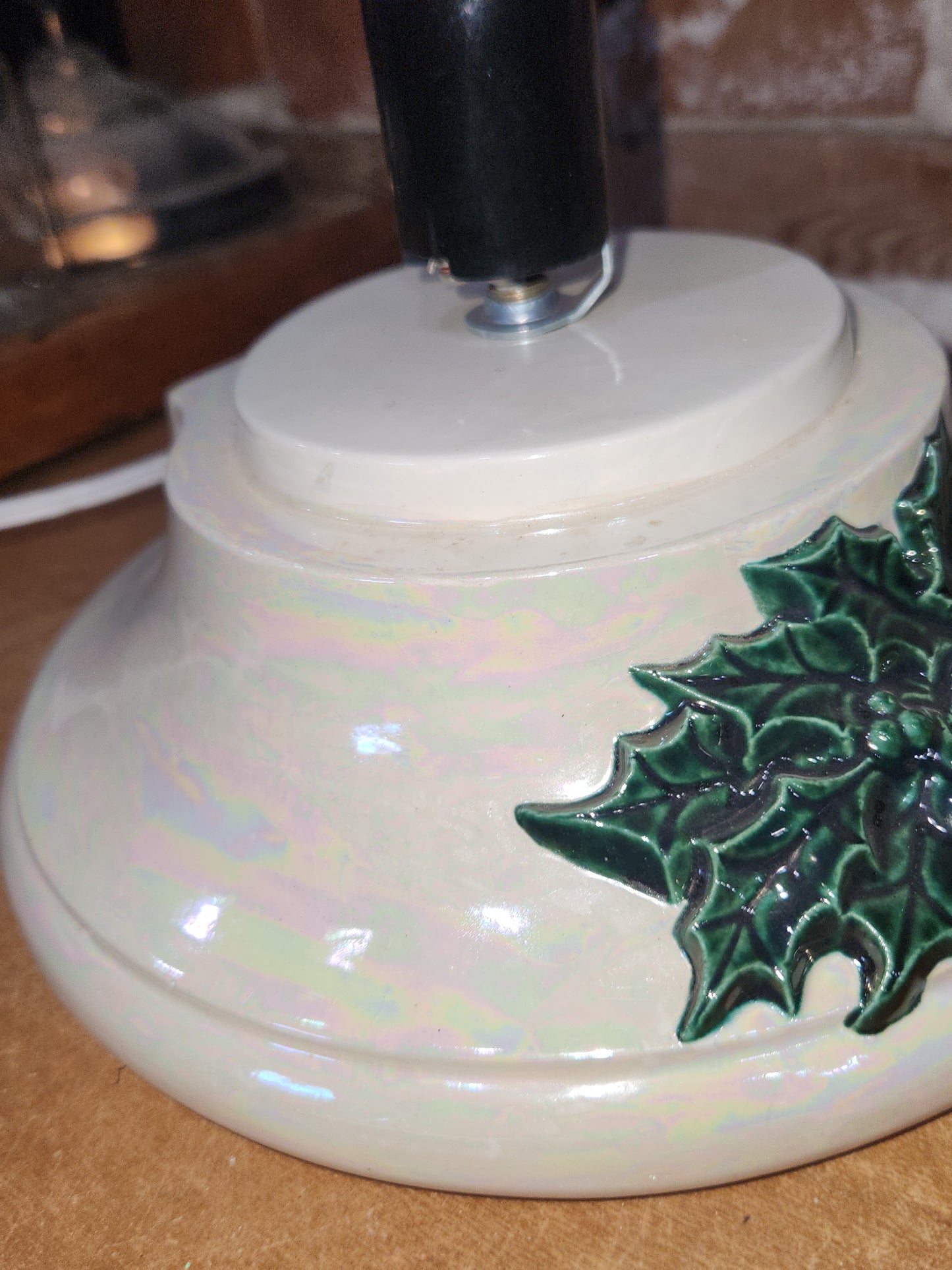 Vintage Ceramic Christmas Tree Base 1970s Iridescent Pearl NOTE: Base only
