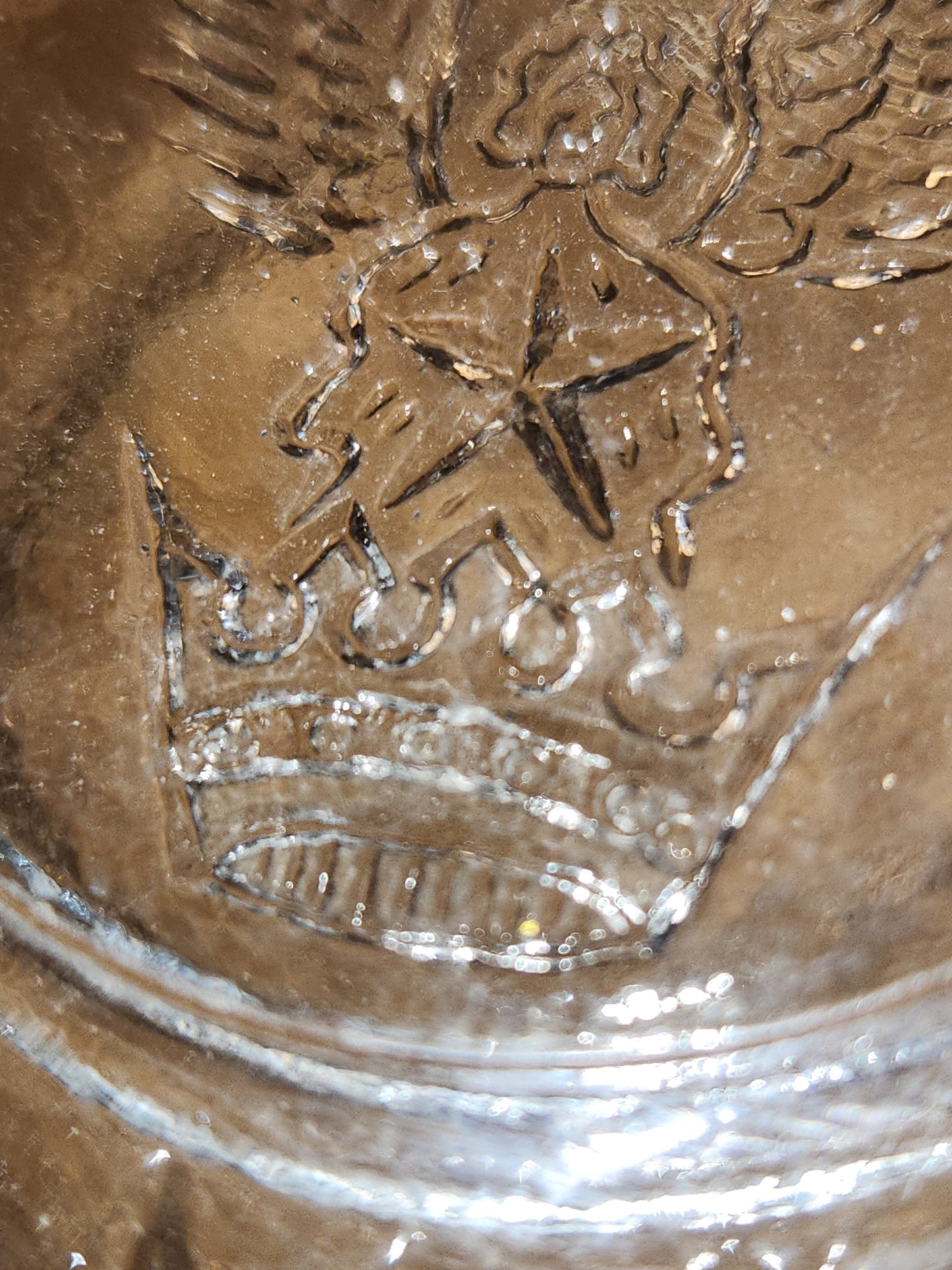 Vintage Kerr or Hazel Atlas Bee Crown Glass Jelly Jar Ribbed Edges NO LID