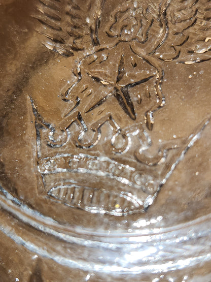 Vintage Kerr or Hazel Atlas Bee Crown Glass Jelly Jar Ribbed Edges NO LID