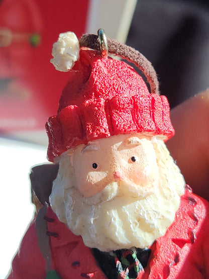 Vintage Hallmark Keepsake Ornament Kris Kringle Handcrafter 2003 Santa Backpack