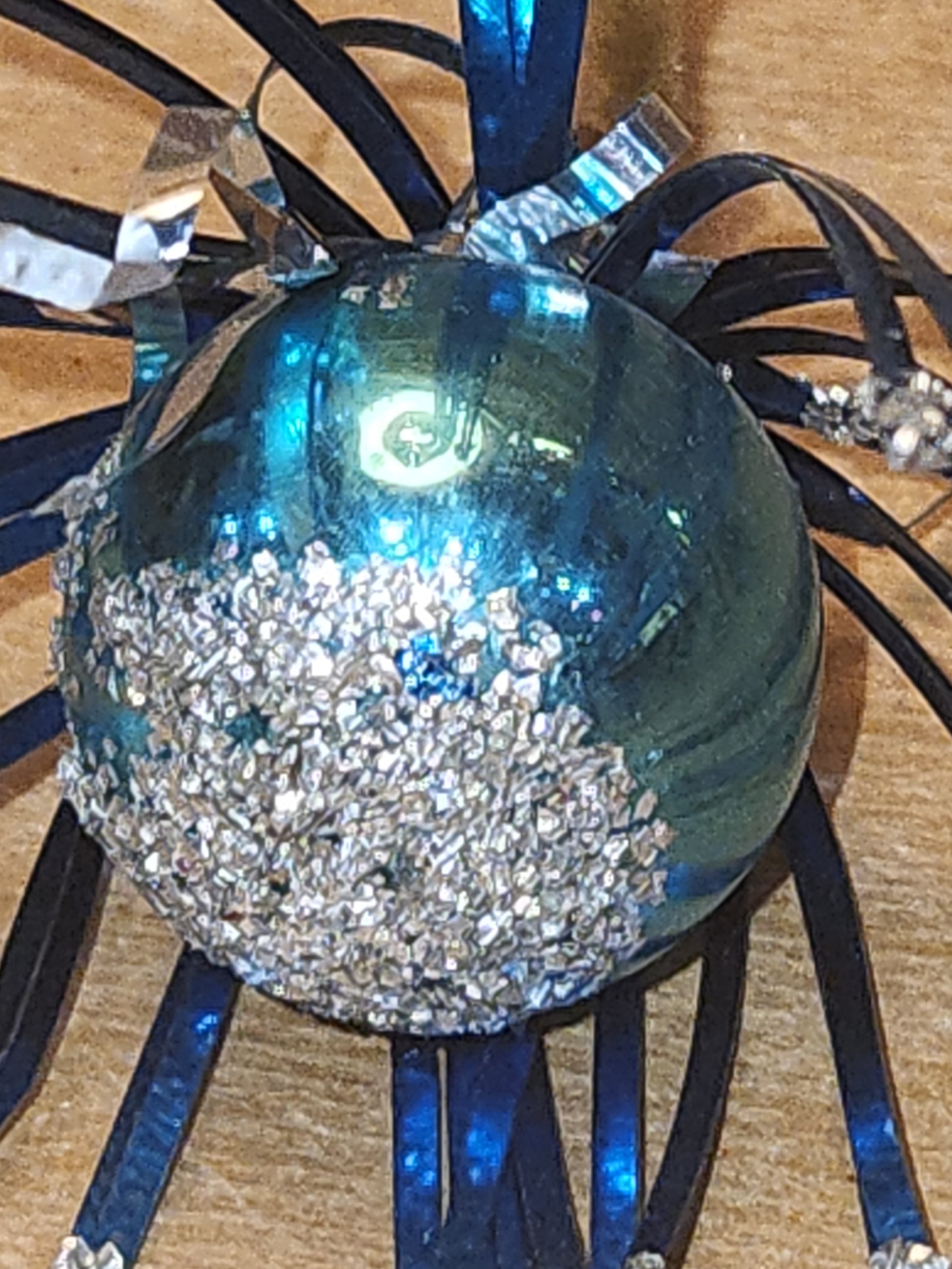 Vintage Mercury Glass Starbust Ornament on Pipe Cleaner Stem vo50