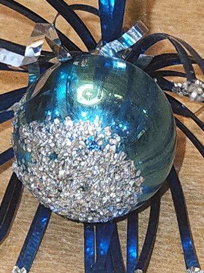 Vintage Mercury Glass Starbust Ornament on Pipe Cleaner Stem vo50