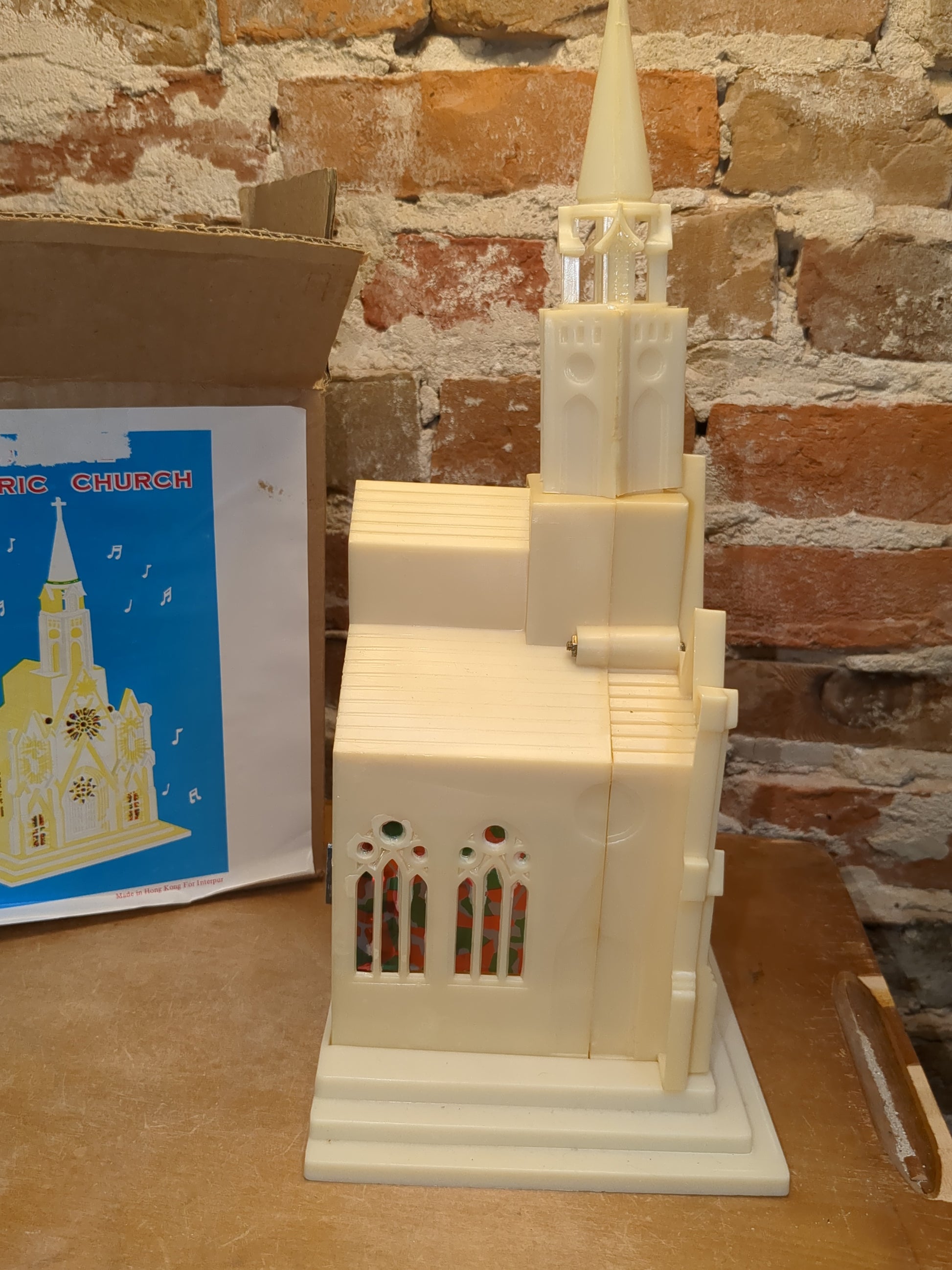 Vintage Musical Church Plays Silent Night AS IS Does Not Light Up Hong Kong