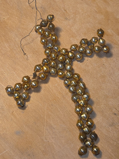 Vintage Mercury Bead Cross Ornaments AS IS For Crafting