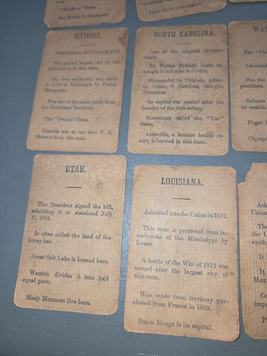 Antique Trading Cards 31 Drink Lion Coffee U.S. States and Territories Trading Cards