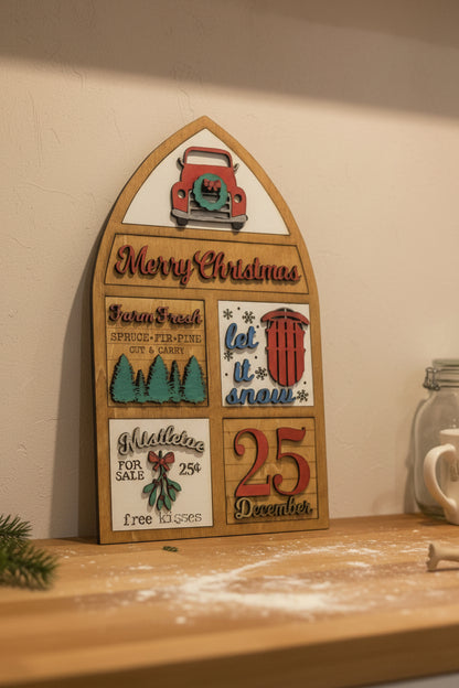 Christmas Insert Kit for Interchangeable Frame Can Fit Arch, Rectangle, or Square Frame FRAMES SOLD SEPARATELY