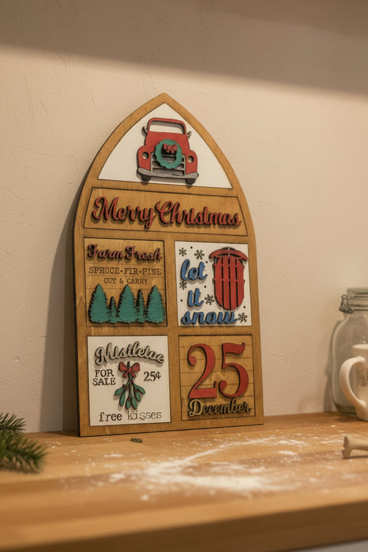 Christmas Insert Kit for Interchangeable Frame Can Fit Arch, Rectangle, or Square Frame FRAMES SOLD SEPARATELY