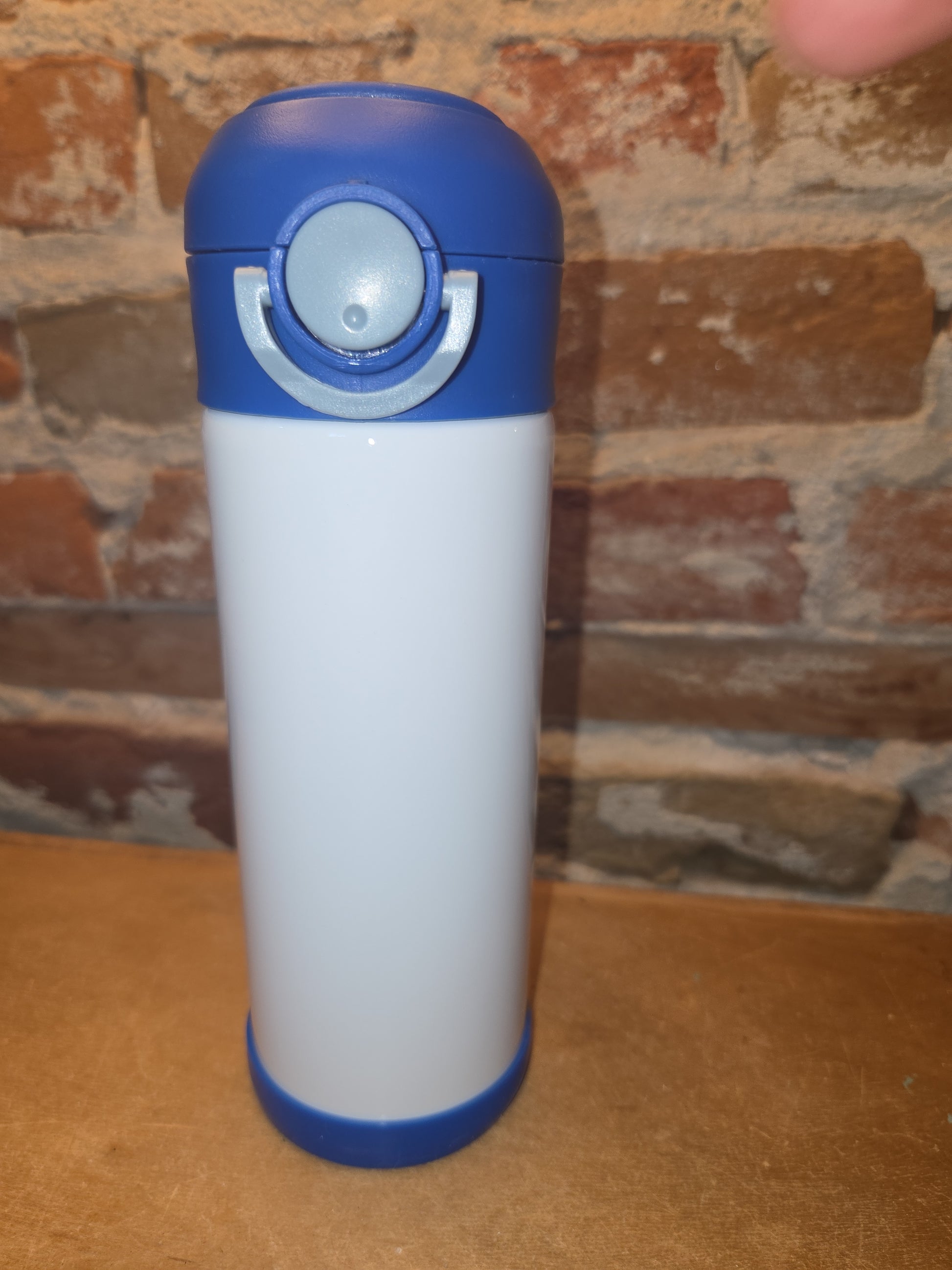 Custom Order Kid's 12 oz Tumbler Sippy Cup with Blue Flip Top Lid