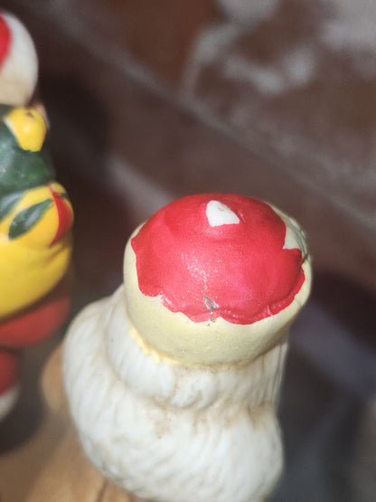 Vintage Ceramic Santas Set of 4 AS IS